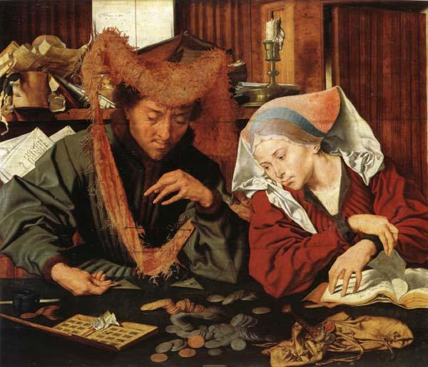Marinus van Reymerswaele The Moneychanger and His Wife oil painting image
